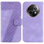 For Realme 13+ Global Seven-shaped Embossed Leather Phone Case(Purple)