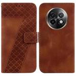 For Realme 13+ Global Seven-shaped Embossed Leather Phone Case(Brown)