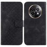 For Realme 13+ Global Seven-shaped Embossed Leather Phone Case(Black)