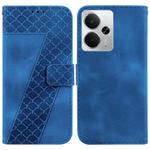 For Realme 14 Seven-shaped Embossed Leather Phone Case(Blue)
