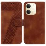 For Realme Narzo 80 Lite 4G / C71 India Seven-shaped Embossed Leather Phone Case(Brown)