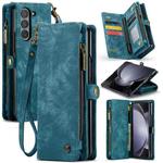 For Samsung Galaxy Z Fold5 CaseMe 008 Multifunctional Zipper Wallet Phone Leather Case(Blue)