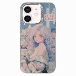 For iPhone 11 Chinese Ancient Style Electroplated Lens Ring PC Hybrid TPU Phone Case(Silver Haired Girl)