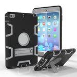 For iPad Mini 5 / 4 Shockproof PC + Silicone Protective Case，with Holder(Black Gray)