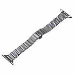For Apple Watch Series 8 45mm Slim Dragon Pattern Stainless Steel Watch Band(Silver)