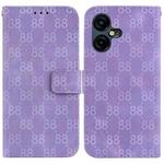 For Tecno Pova Neo 3 Double 8-shaped Embossed Leather Phone Case(Purple)