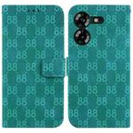 For Tecno Pova 5 Double 8-shaped Embossed Leather Phone Case(Green)
