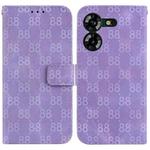 For Tecno Pova 5 Double 8-shaped Embossed Leather Phone Case(Purple)