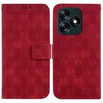 For Tecno Spark 10 4G / Spark 10C Double 8-shaped Embossed Leather Phone Case(Red)