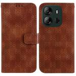 For Tecno Spark Go 2023 / Pop 7 Pro Double 8-shaped Embossed Leather Phone Case(Brown)