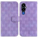 For Tecno Pova 4 Pro Double 8-shaped Embossed Leather Phone Case(Purple)