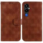 For Tecno Pova 4 Pro Double 8-shaped Embossed Leather Phone Case(Brown)
