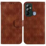 For Tecno Pop 6 Go Double 8-shaped Embossed Leather Phone Case(Brown)