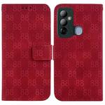 For Tecno Pop 6 Go Double 8-shaped Embossed Leather Phone Case(Red)