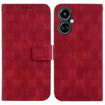 For Tecno Camon 19 Double 8-shaped Embossed Leather Phone Case(Red)