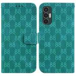 For Tecno Pova 3 / LE7 Double 8-shaped Embossed Leather Phone Case(Green)