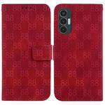 For Tecno Pova 3 / LE7 Double 8-shaped Embossed Leather Phone Case(Red)