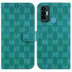 For Tecno Camon 18i Double 8-shaped Embossed Leather Phone Case(Green)