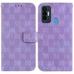 For Tecno Camon 18i Double 8-shaped Embossed Leather Phone Case(Purple)