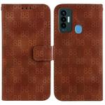 For Tecno Camon 18i Double 8-shaped Embossed Leather Phone Case(Brown)
