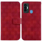For Tecno Camon 18i Double 8-shaped Embossed Leather Phone Case(Red)