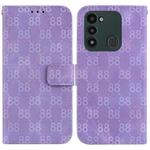 For Tecno Spark Go 2022 / Spark 8C Double 8-shaped Embossed Leather Phone Case(Purple)