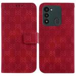 For Tecno Spark Go 2022 / Spark 8C Double 8-shaped Embossed Leather Phone Case(Red)