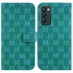 For Tecno Camon 18 / 18 P Double 8-shaped Embossed Leather Phone Case(Green)