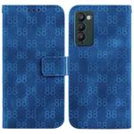 For Tecno Camon 18 / 18 P Double 8-shaped Embossed Leather Phone Case(Blue)