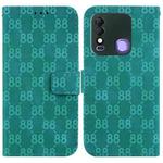For Tecno Spark 8 / 8T Double 8-shaped Embossed Leather Phone Case(Green)