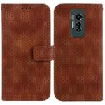 For Tecno Phantom X Double 8-shaped Embossed Leather Phone Case(Brown)