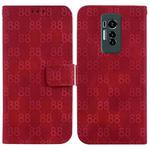 For Tecno Phantom X Double 8-shaped Embossed Leather Phone Case(Red)