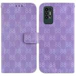 For Tecno Pova 2 Double 8-shaped Embossed Leather Phone Case(Purple)