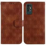 For Tecno Pova 2 Double 8-shaped Embossed Leather Phone Case(Brown)