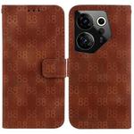 For Tecno Camon 20 Premier 5G Double 8-shaped Embossed Leather Phone Case(Brown)
