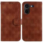 For Tecno Pova 5 Pro Double 8-shaped Embossed Leather Phone Case(Brown)