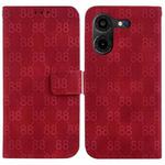 For Tecno Pova 5 Pro Double 8-shaped Embossed Leather Phone Case(Red)