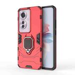 For OPPO Reno11 F 5G PC + TPU Shockproof Protective Phone Case with Magnetic Ring Holder(Red)