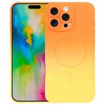 For iPhone 16 Pro Liquid TPU Silicone Gradient MagSafe Phone Case(Orange Yellow)