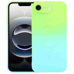 For iPhone 16e Liquid TPU Silicone Gradient MagSafe Phone Case(Cyan Blue)
