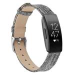 For Fitbit Inspire / Inspire HR Canvas B Type  Watch Band, Size:S(Black Grey)