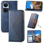 For OPPO Reno10 Global / Reno10 Pro Global Cubic Grid Calf Texture Magnetic Leather Phone Case(Blue)