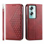 For OPPO A79 5G Cubic Grid Calf Texture Magnetic Leather Phone Case(Red)