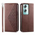 For OPPO A79 5G Cubic Grid Calf Texture Magnetic Leather Phone Case(Brown)