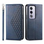 For OPPO A3 Pro 5G Cubic Grid Calf Texture Magnetic Leather Phone Case(Blue)