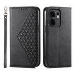 For OPPO Reno13 F 4G / 5G Cubic Grid Calf Texture Magnetic Leather Phone Case(Black)