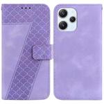 For Xiaomi Redmi 12 7-shaped Embossed Leather Phone Case(Purple)