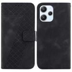 For Xiaomi Redmi 12 7-shaped Embossed Leather Phone Case(Black)