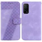 For Xiaomi Mi 10T Pro 5G/Mi 10T 5G 7-shaped Embossed Leather Phone Case(Purple)