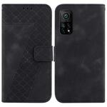 For Xiaomi Mi 10T Pro 5G/Mi 10T 5G 7-shaped Embossed Leather Phone Case(Black)